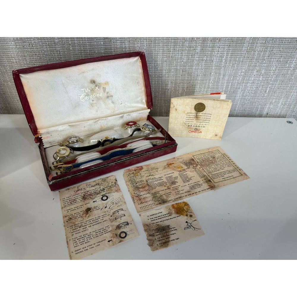 Vintage Timex Cavatina Watch Set Interchangeable Bezels Straps‎ Box 039/1 (35)